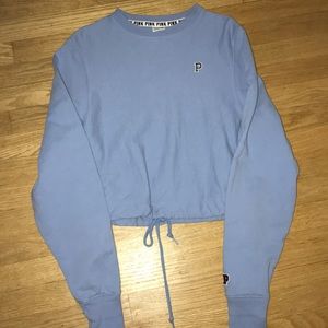 PINK victorias's secret blue crewneck sweatshirt
